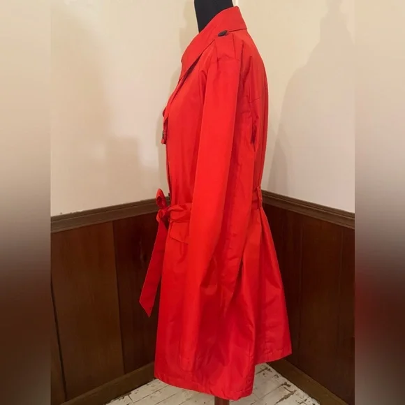 Nine West Red Trench Coat XXL – Double Breasted Belted Jacket NWT - Picture 2 of 10